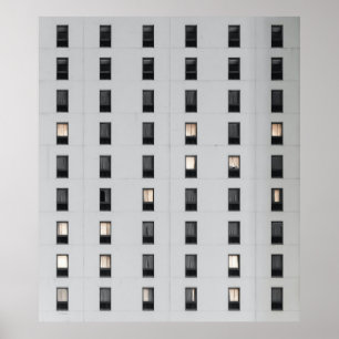 Poster Bâtiment en béton blanc et noir