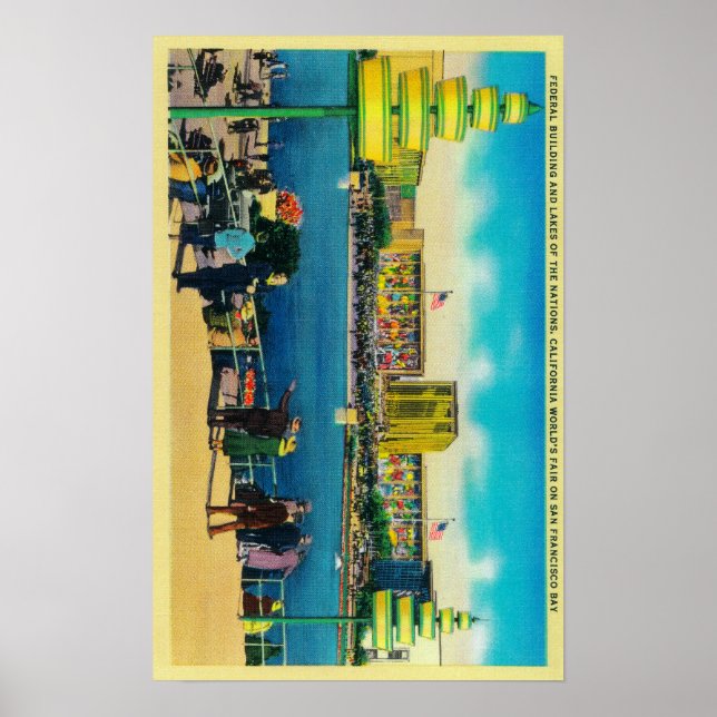 Poster Bâtiment fédéral et lacs des Nations (Devant)