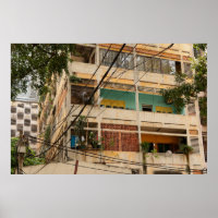 Bâtiment Vintage coloré - vietnamien, ancien,