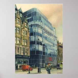 Poster Bâtiment vintage du Daily Express sur Fleet Street