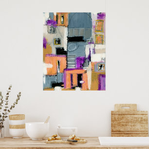 Poster Bâtiments d'art expressionniste abstrait Peinture