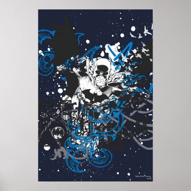 Poster Batman avec collage de nouage (Devant)