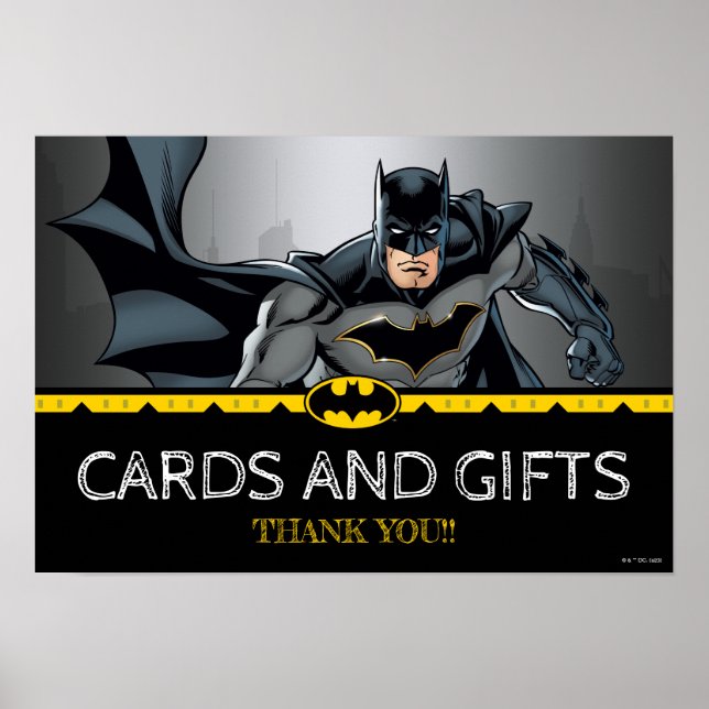Poster Batman | Chalkboard Anniversaire Cartes et Cadeaux (Devant)