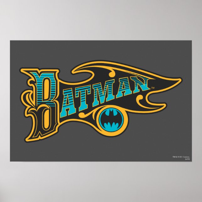 Poster Batman | Logo Turquoise Vintage (Devant)