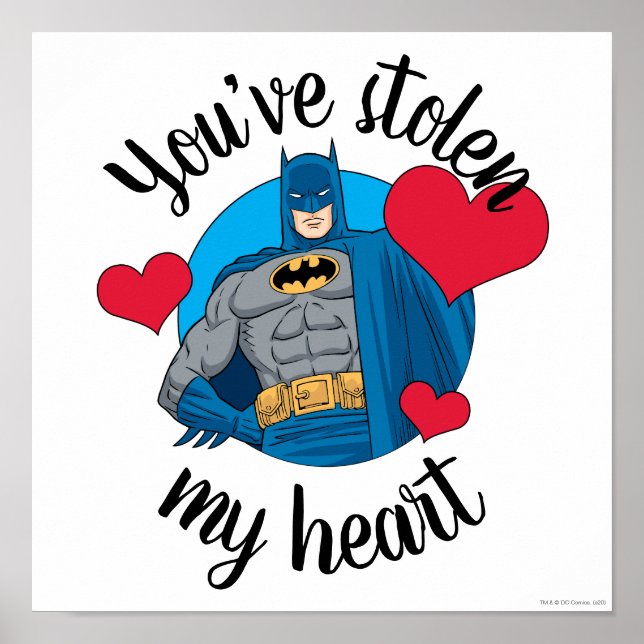 Poster Batman Valentine | Vous avez volé mon coeur (Devant)