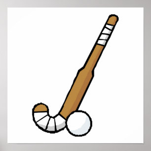 Poster Bâton de hockey Brown