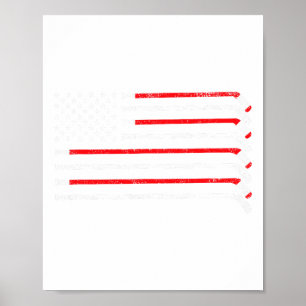 Poster Bâton de hockey drapeau Usa délavé joueur de hocke