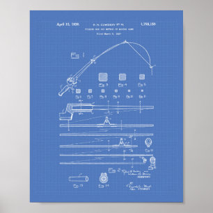 Poster Bâton de pêche 1930 Plan directeur de l'art des br