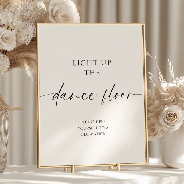 Poster Bâton Lumineux de Mariage Minimaliste Moderne (Créateur téléchargé)