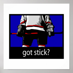 Poster Bâton obtenu - joueur de hockey de glace