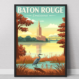 Poster Baton Rouge Louisiane vintage