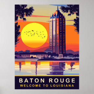Poster Baton Rouge, Louisiane, Voyage