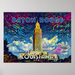 Poster Baton Rouge, Visitez la Louisiane...