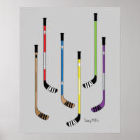 Bâtons de hockey colorés