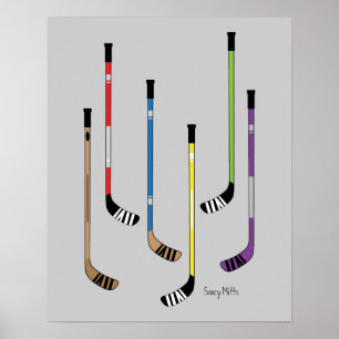 Poster Bâtons de hockey colorés