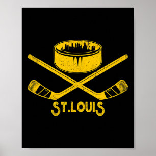Poster Bâtons de hockey sur glace rétro St. Louis État