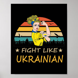 Poster Bats comme un Ukrainien Je suis avec l'Ukraine
