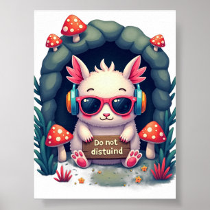 Poster Batterie sociale d'introverti vide casque annulant