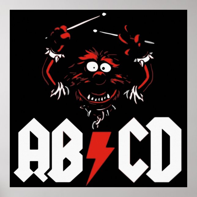 Poster Batteur animal ACDC (Devant)