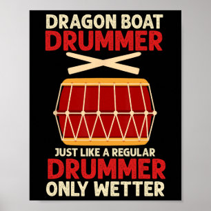 Poster Batteur de bateau dragon drôle seulement plus humi