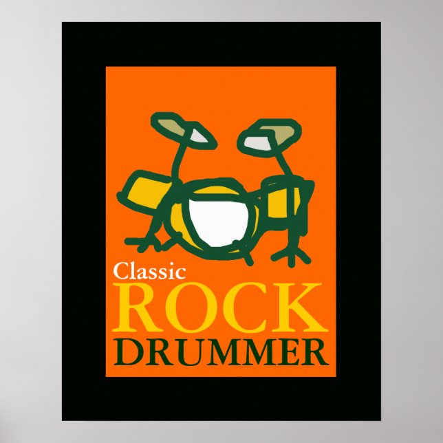 Poster batteur de rock classique (Devant)