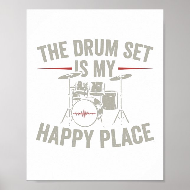 Poster Batteur| Drums de musique cadeaux de musiciens (Devant)