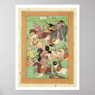 Poster Battle between the forces of Iran and Turan, illus