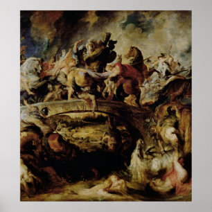 Poster Battle of the Amazons and Greeks , c.1617