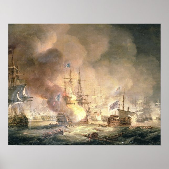 Poster Battle of the Nile, 1er août 1798 at 10pm, 1834 (Devant)