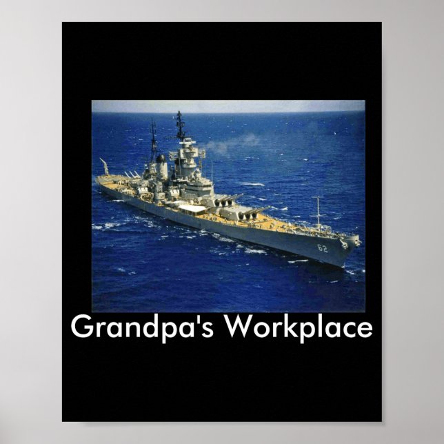 Poster Battleship Uss New Jersey  (Devant)