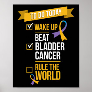Poster Battre le cancer de la vessie domine le monde
