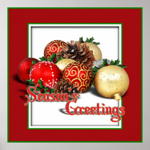 Poster Baubles et cônes de pin