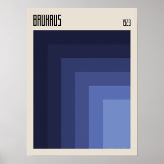 Poster Bauhaus 1923 | Conception rétro | Couleurs bleues