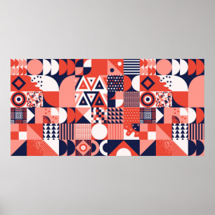 Poster Bauhaus design rétro vintage patte transparente vi