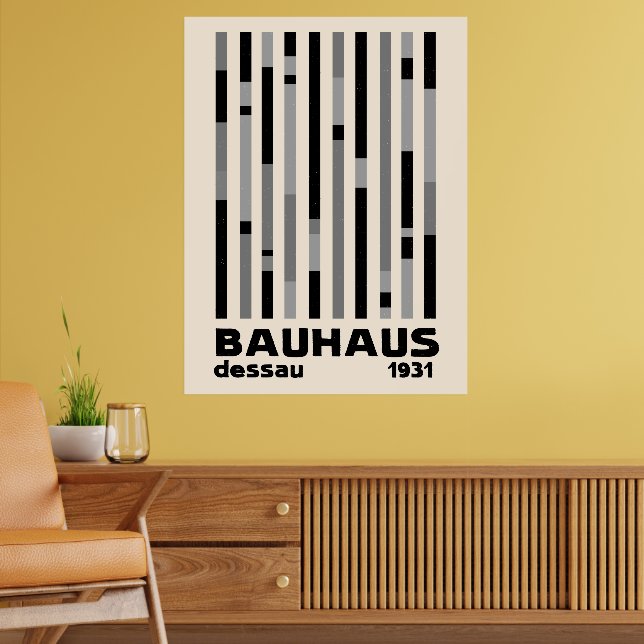 Poster Bauhaus Dessau 1931 Hommage moderniste Crème noire (Salon 2)