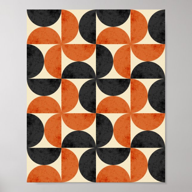 Poster Bauhaus Geometric Textured Mid Century Modern  (Devant)