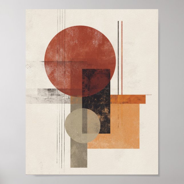 Poster Bauhaus Inspired – Modern Abstract in Warm Neutral (Devant)