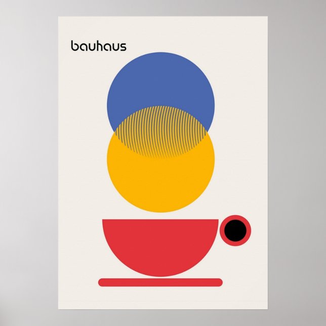 Poster bauhaus, moderniste, minimal, géométrique, abstrai (Devant)
