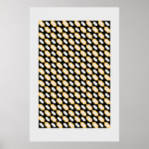 Poster Bauhaus Motif géométrique sans couture - Noir gras