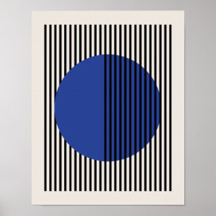 Poster Bauhaus, Poster Blue Circle Lines B7