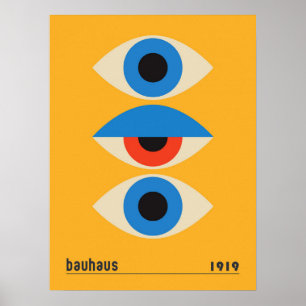 Poster Bauhaus vintage Eyes Géométrique Art