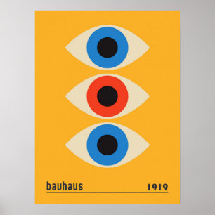 Poster Bauhaus vintage Eyes Géométrique Art