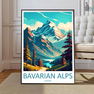 Poster Bavarian Alps Print Bavarian Home Decor Landscape