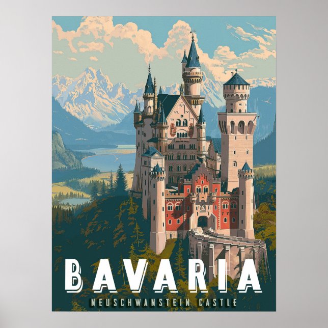 Poster Bavière : Château de Neuschwanstein (Devant)