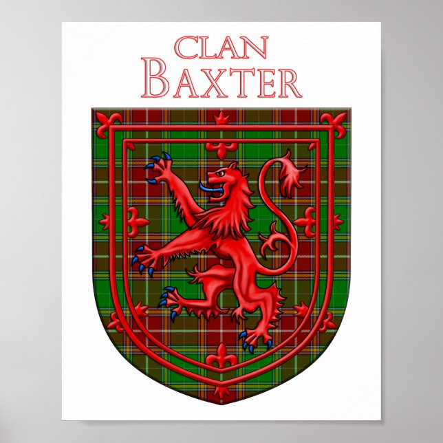 Poster Baxter Tartan Scottish Plaid Lion Rampant (Devant)