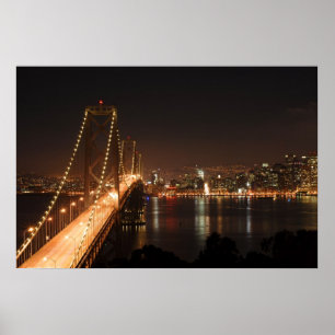 Poster Bay Bridge et San Francisco City Skyline