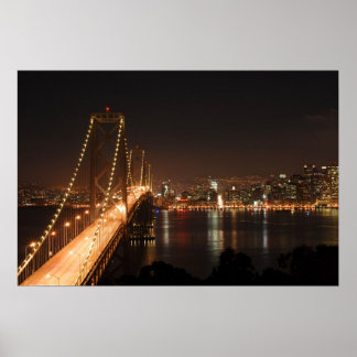 Poster Bay Bridge et San Francisco City Skyline