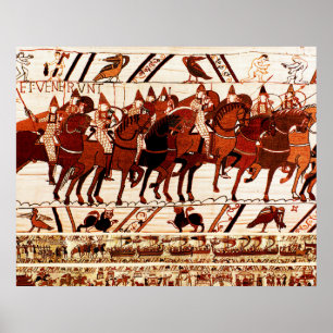 POSTER BAYEUX TAPESTRIE ARMÉE NORMALE, CHEVALIERS