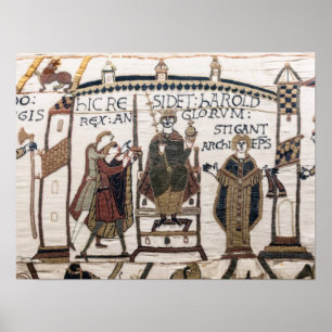 Poster Bayeux Tapestry - King Harold Coronation