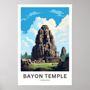 Poster Bayon Temple Cambodge Travel Print